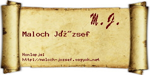 Maloch József névjegykártya